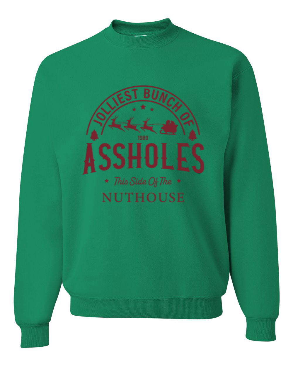 Jolliest Bunch of Assholes, Funny Christmas Design, Unisex Christmas Sweater, Crewneck Sweatshirts