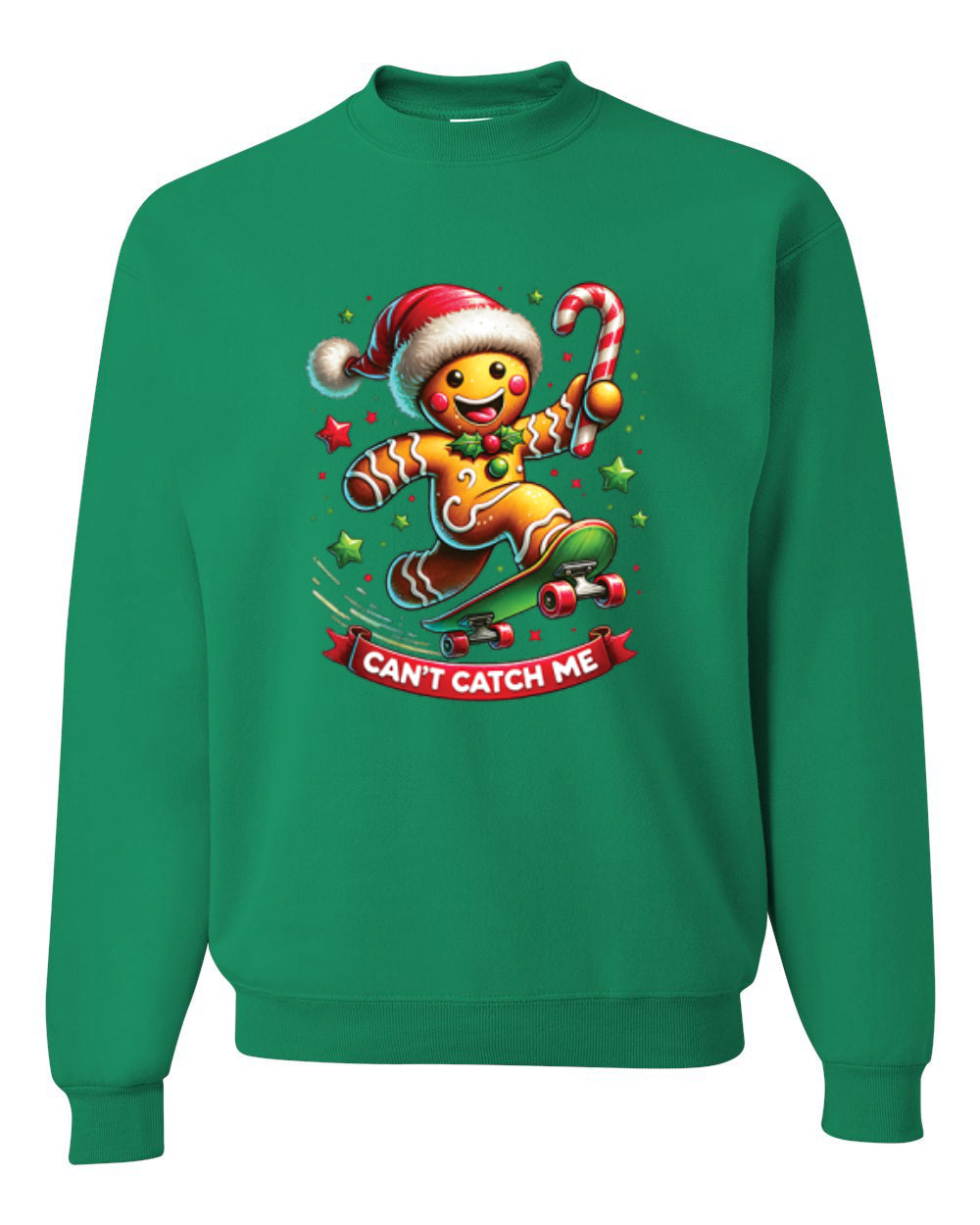 Can't Catch Me, Gingerbread Christmas Design, Unisex Christmas Sweater, Crewneck Sweatshirts