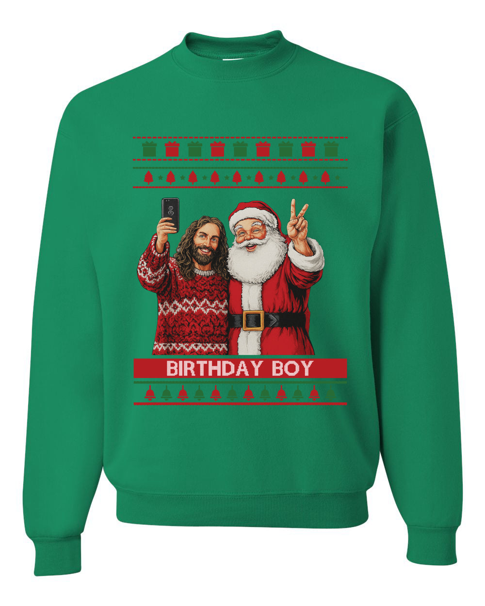 Birthday Boy Jesus, Unisex Ugly Christmas Sweater, Crewneck Sweatshirts