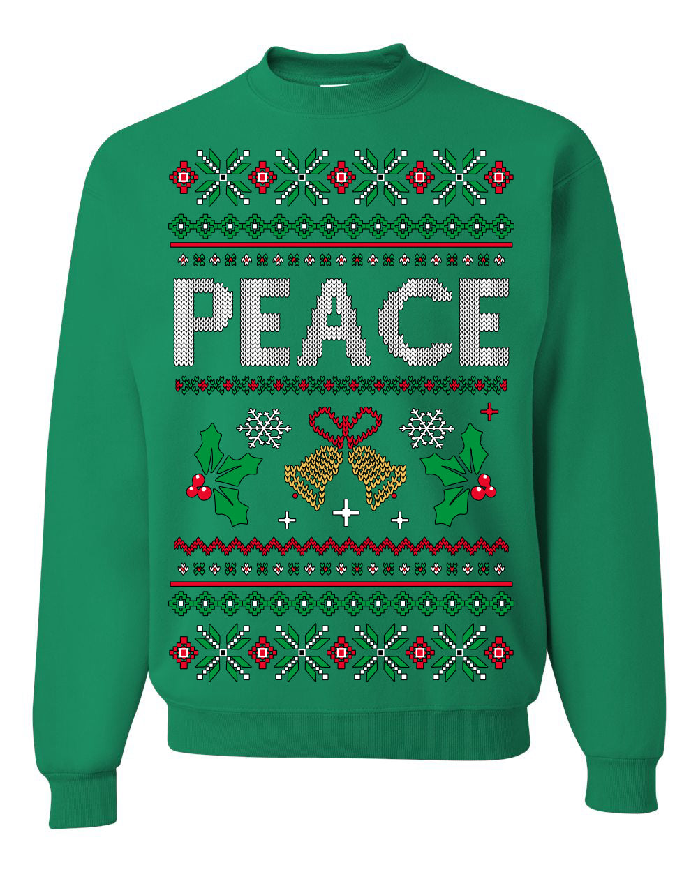 Peace Ugly Christmas Sweater Crewneck Sweatshirt
