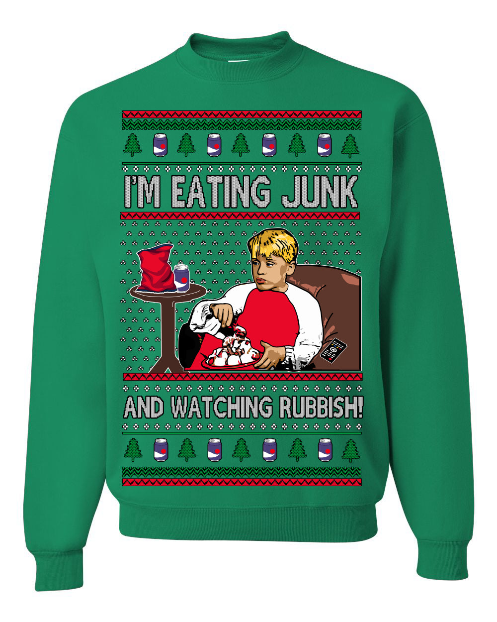 I'm Eating Junk and Watching Rubbish 90s Movie Ice Cream Ugly Christmas Sweater