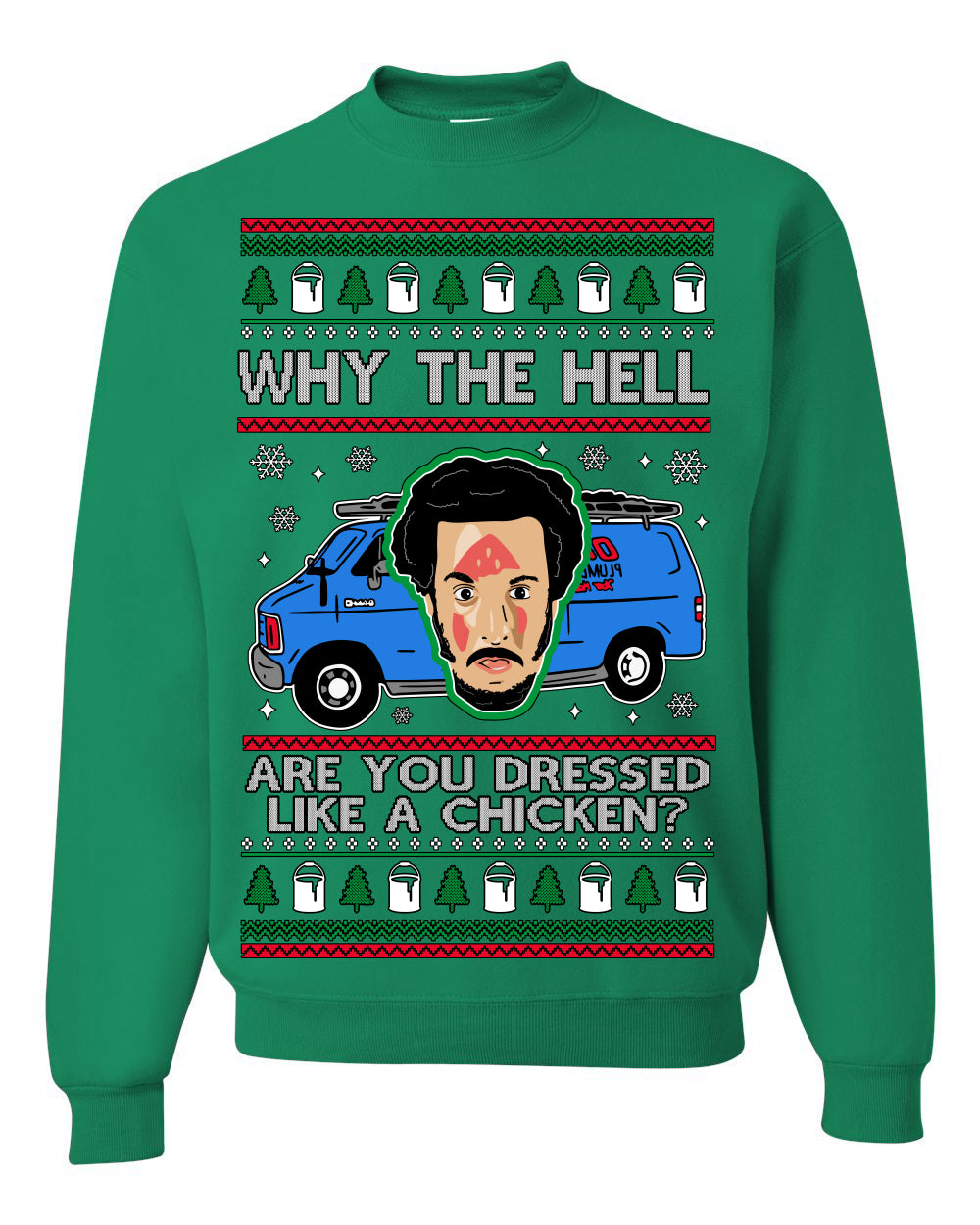 Why the Hell are You Dressed Like a Chicken? Funny Movie Ugly Christmas Sweater