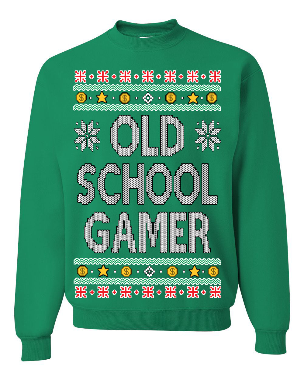 Classic Old School Gamer Video Game Fan Funny Ugly Christmas Sweater Crewneck Sweatshirt
