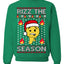 Rizz the Season Viral Internet Fire Emoji Face Meme Ugly Christmas Sweater Crewneck Sweatshirt
