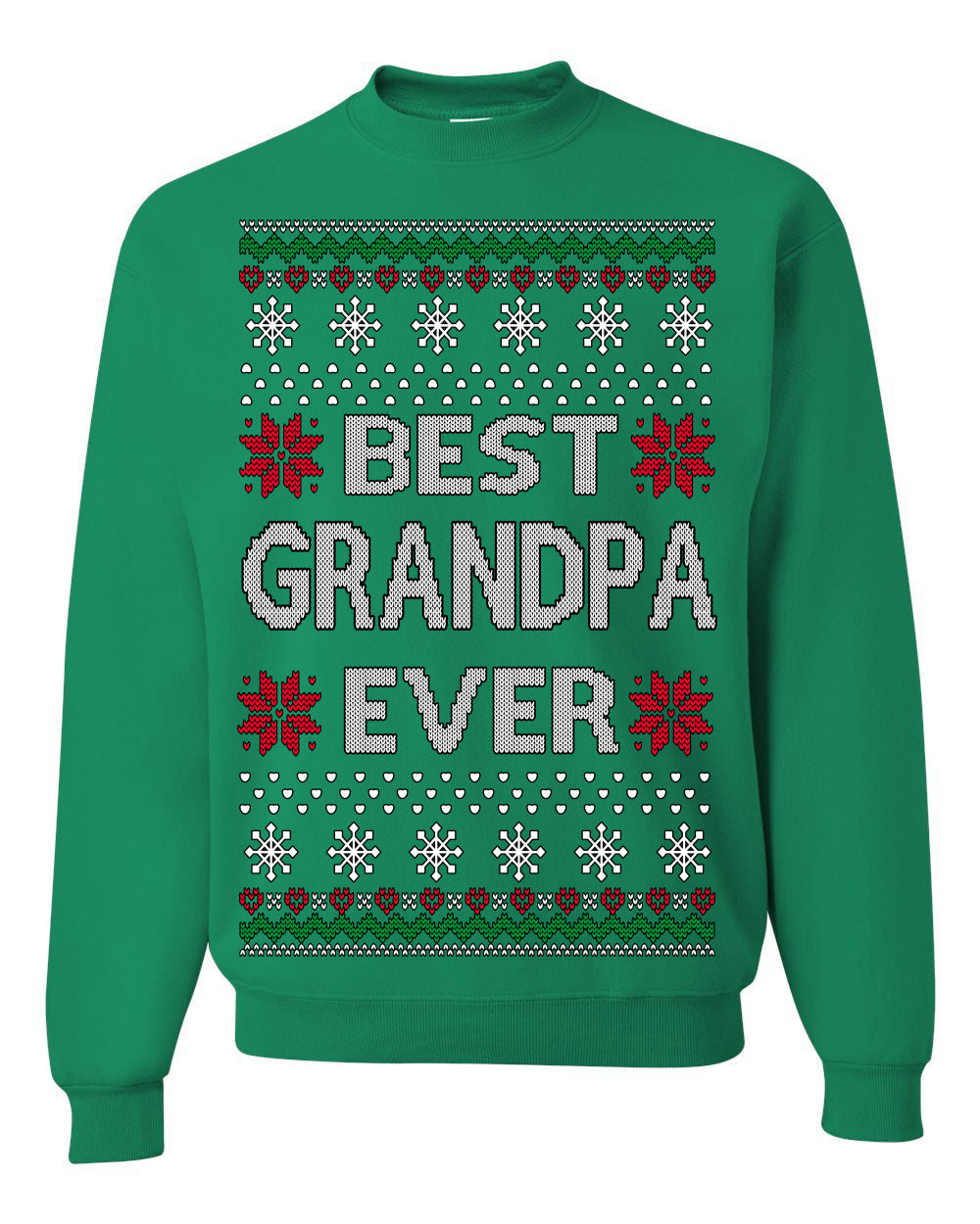 Best Grandpa Ever Classic Winter Holidays Ugly Christmas Sweater Crewneck Sweatshirt