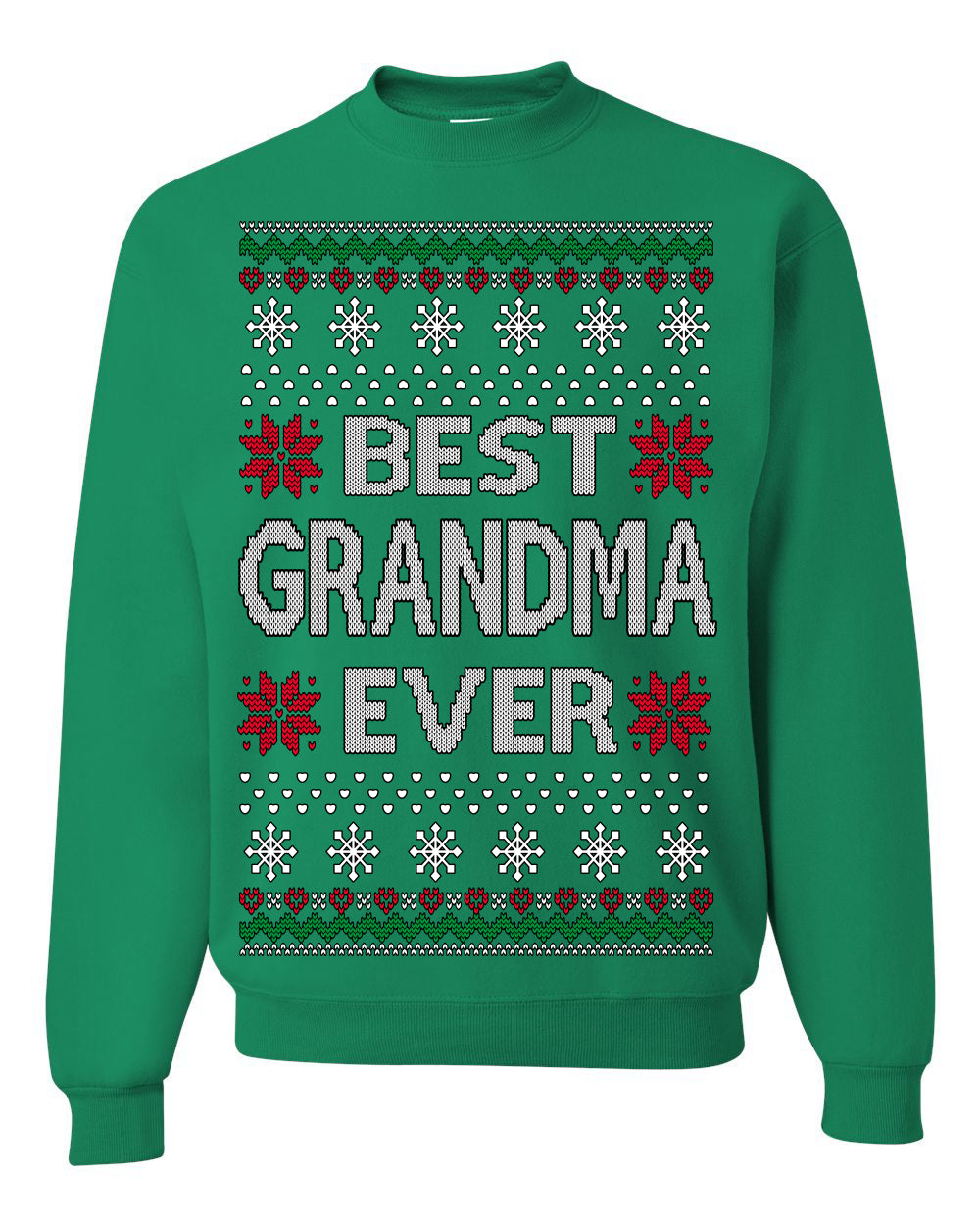 Best Grandma Ever Classic Winter Holidays Ugly Christmas Sweater Crewneck Sweatshirt