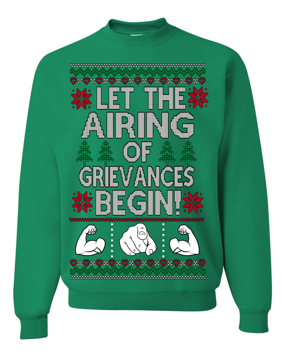 Let The Airing Of Grievances Begin Funny Tv Sitcom Festivus Ugly Christmas Sweater Crewneck Sweatshirt