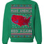 Make America Red Again USA Map Trump 2024 Ugly Christmas Sweater Crewneck Sweatshirt