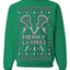 Merry Laxmas Funny Lacrosse Sports LAX Teen Sports Pun Ugly Christmas Sweater Crewneck Sweatshirt