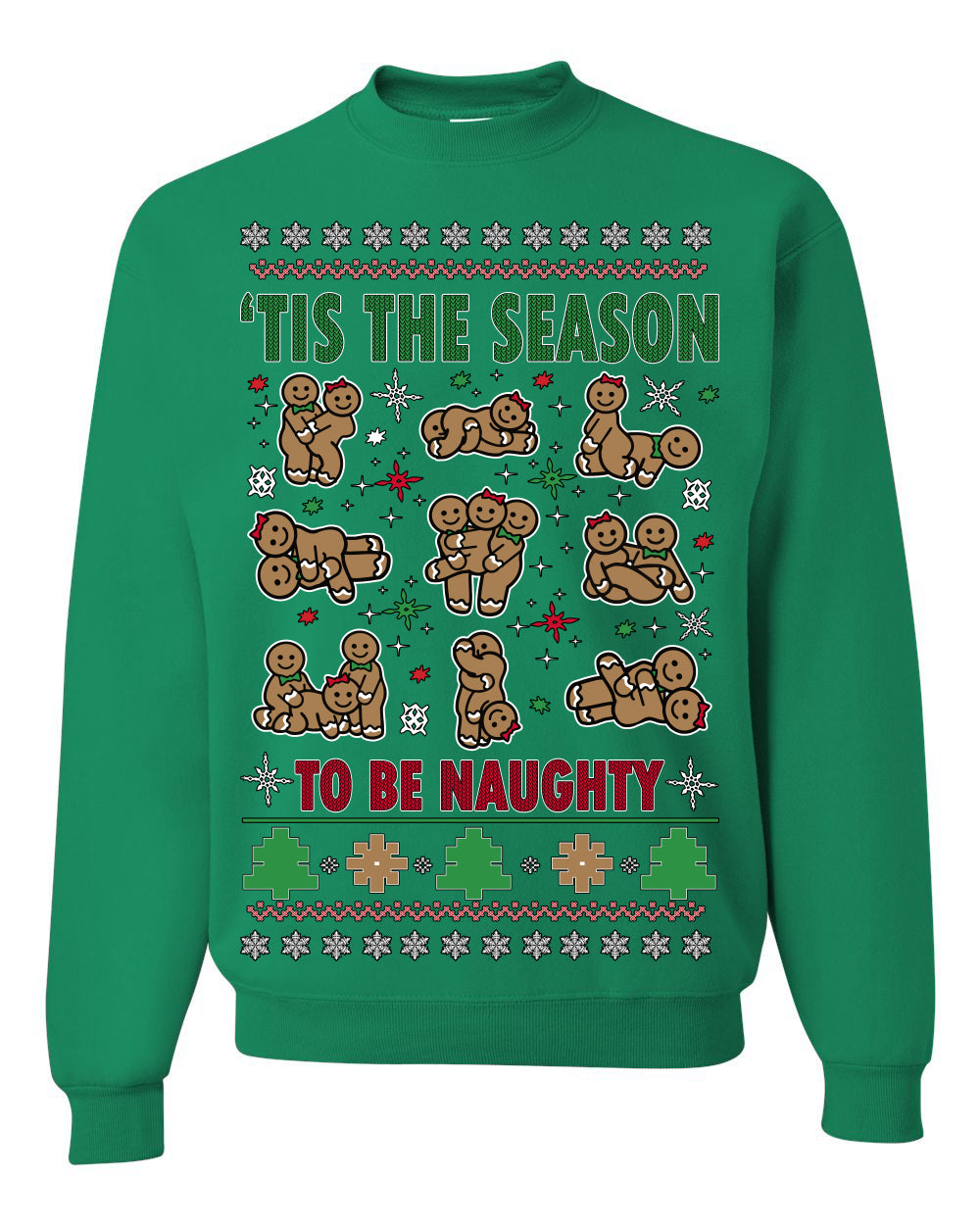 Tis' The Season To Be Naughty Unisex Ugly Crewneck Sweatshirt Crewneck Sweatshirt