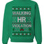 Walking HR Violation, Funny Office Humor Christmas Unisex Sweater, Ugly Christmas Crewneck Sweatshirts