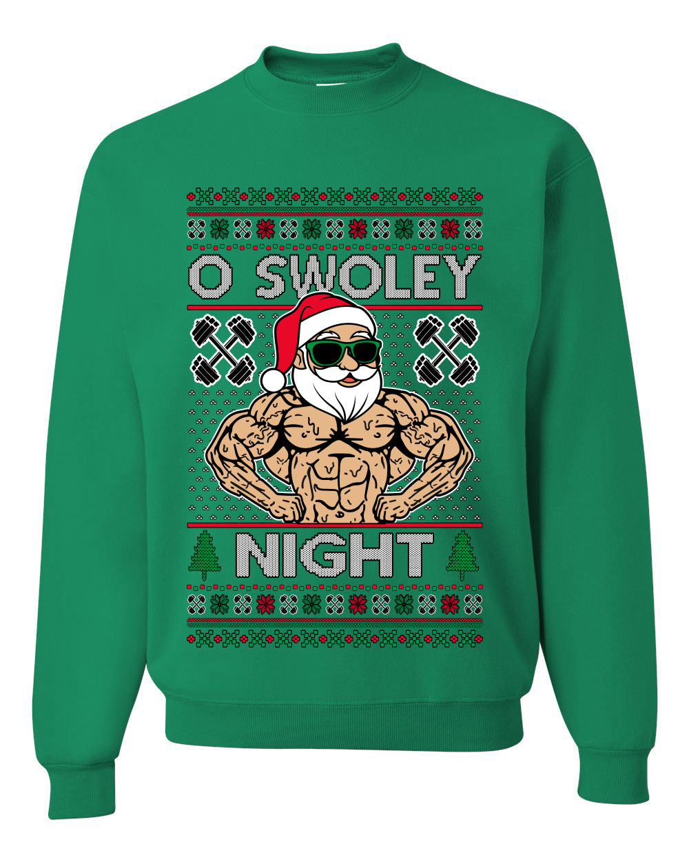 O Swoley Night, Exercise and Fitness Enthusiast, Ugly Christmas Unisex Sweater, Crewneck Sweatshirts