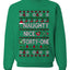 Naughty Nice 41, Ugly Christmas Unisex Sweater List, Extra Festive, Crewneck Sweatshirts