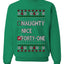 Funny Meme List Naughty, Nice, 41, Ugly Christmas Unisex Sweater, Crewneck Sweatshirts