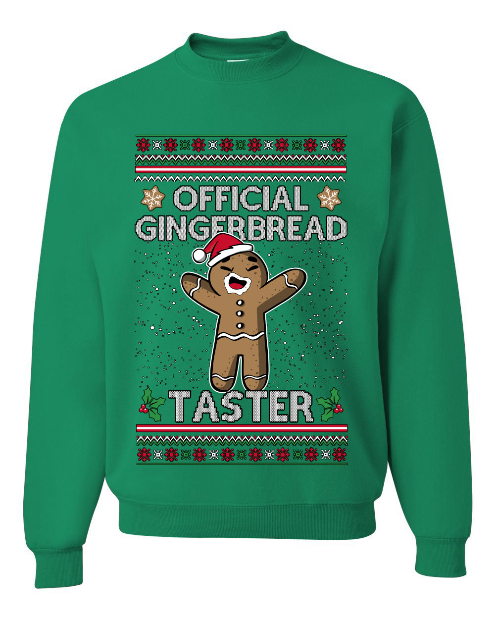 Official Gingerbread Taster, Unisex Ugly Christmas Crewneck Sweatshirts