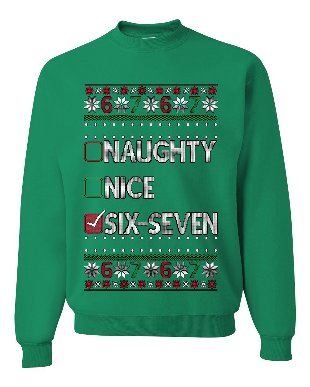 Naughty Nice 6 7 Checklist, Unisex Ugly Christmas Sweater, Crewneck Sweatshirts