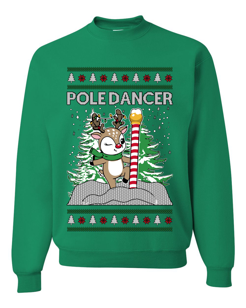Pole Dancer, Unisex Ugly Christmas Sweater Crewneck Sweatshirts