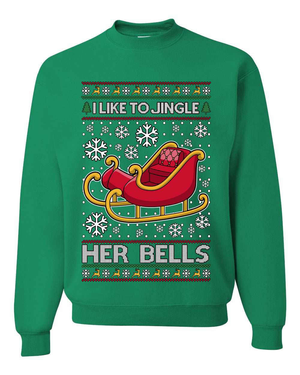 I Like To Jingle Her Bells, Unisex Ugly Christmas Sweater, Crewneck Sweatshirts