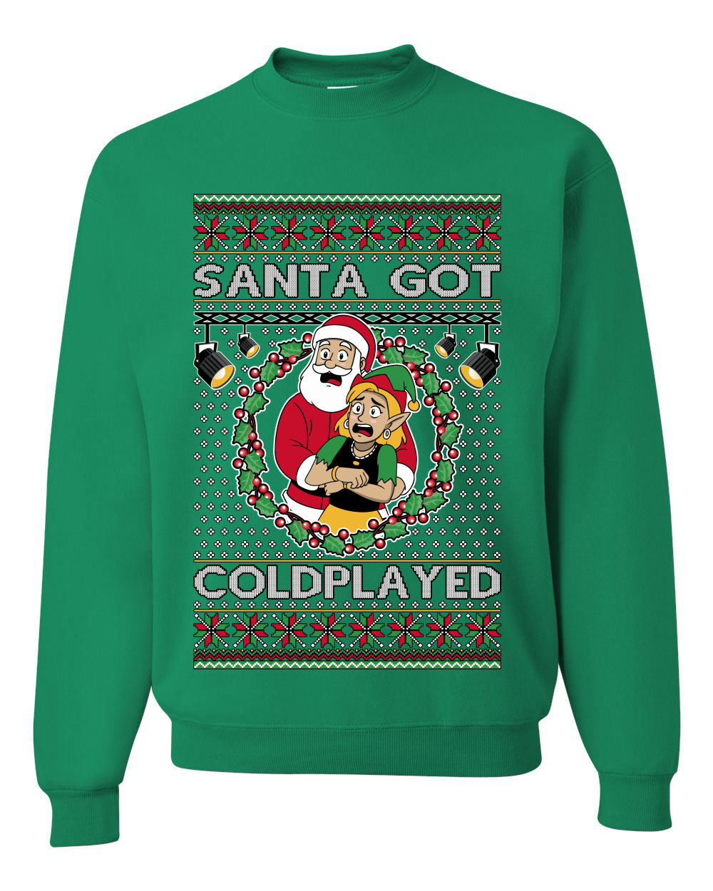 Santa Got Coldplayed, Unisex Ugly Christmas Sweater, Crewneck Sweatshirts
