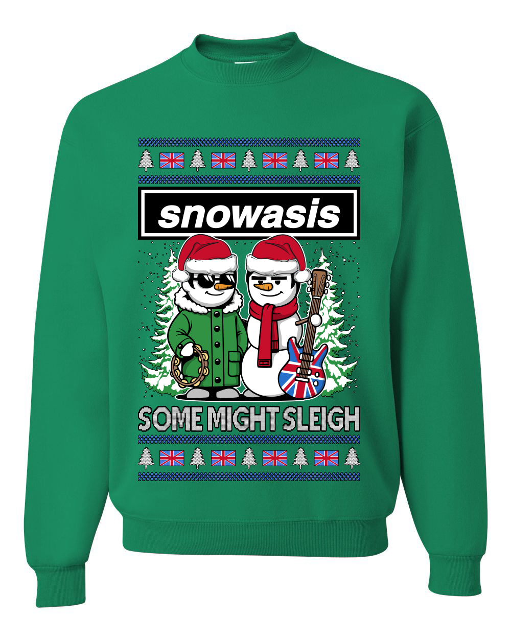 Snowasis English Rock Band Parody, Unisex Ugly Christmas Sweater, Crewneck Sweatshirts