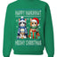 Happy Hanukkat Meowy Christmas, Unisex Ugly Christmas Sweater, Crewneck Sweatshirts