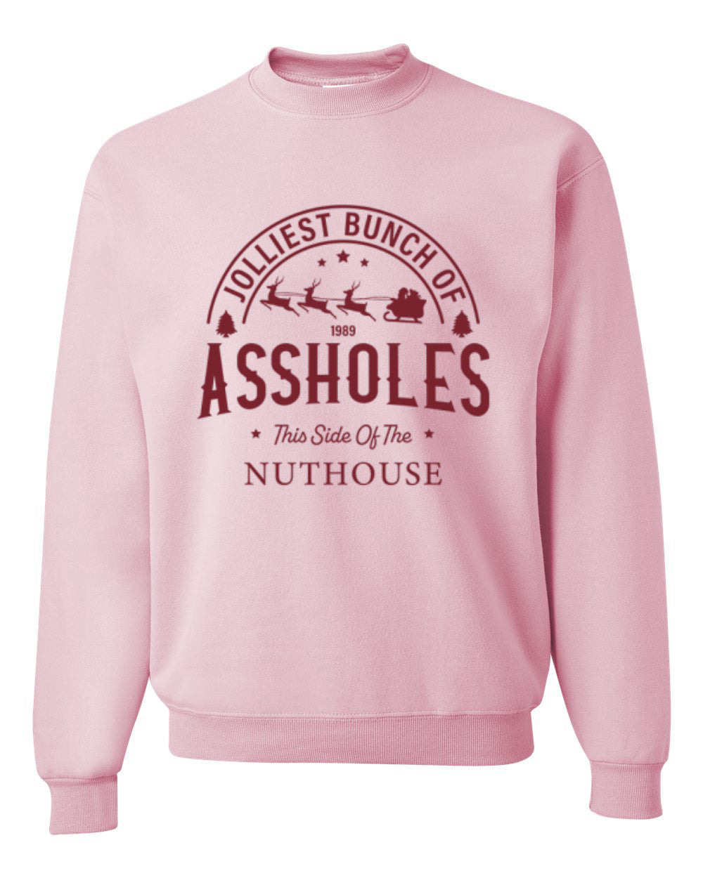 Jolliest Bunch of Assholes, Funny Christmas Design, Unisex Christmas Sweater, Crewneck Sweatshirts