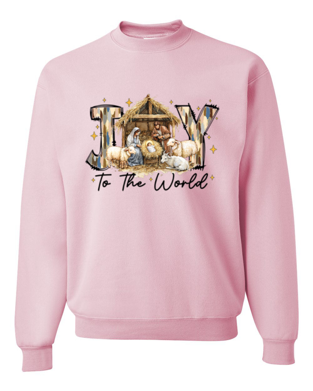 Joy To The World, Jesus Birth, Nativity, Christian Jesus Religious Design, Unisex Christmas Sweater, Crewneck Sweatshirts