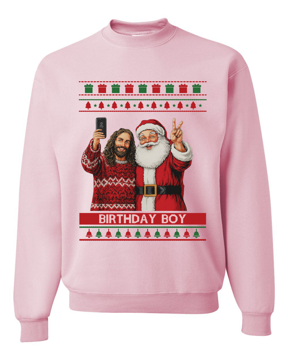 Birthday Boy Jesus, Unisex Ugly Christmas Sweater, Crewneck Sweatshirts