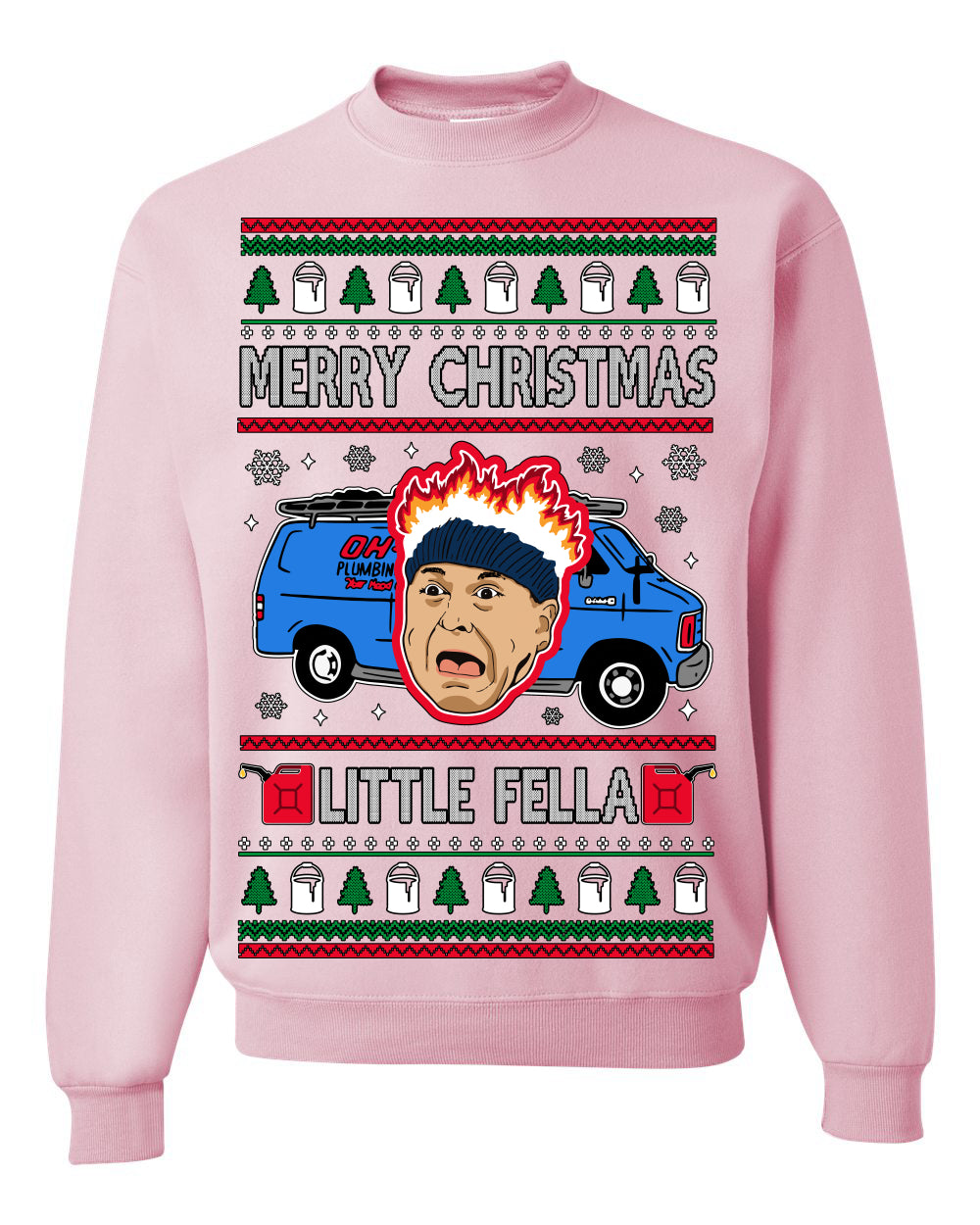 Merry Christmas Little Fella Funny 90s Harry Movie Quote Ugly Christmas Sweater Crewneck Sweatshirt