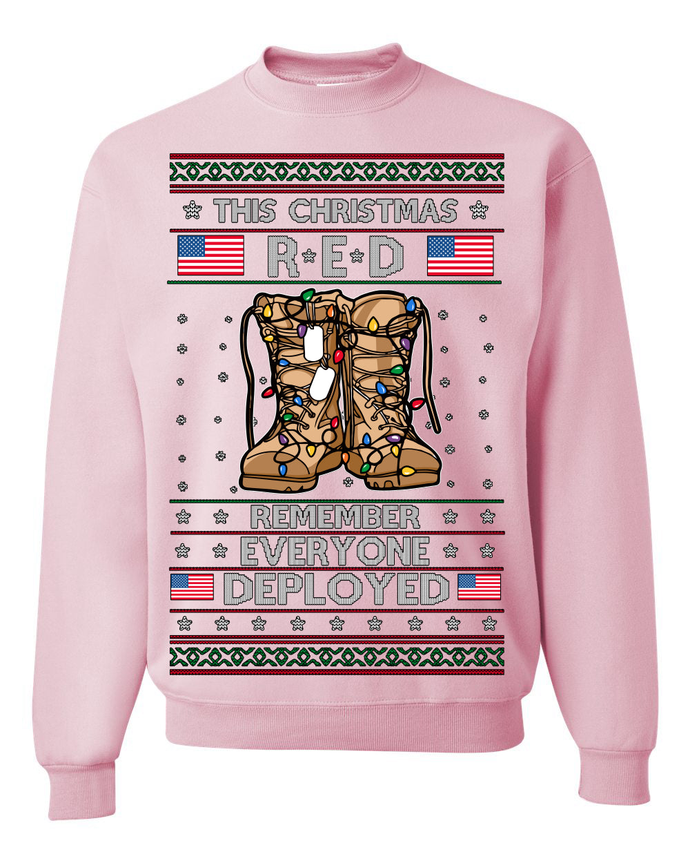 This Christmas RED Remember Everyone Deployed Veteran Ugly Christmas Sweater