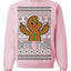 Bite This Funny Gingerbread Cookie Middle Finger Ugly Christmas Sweater Crewneck Sweatshirt