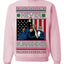 Never Surrender Pro Donald Trump Fight Fist Pump 2024 Ugly Christmas Sweater Crewneck Sweatshirt