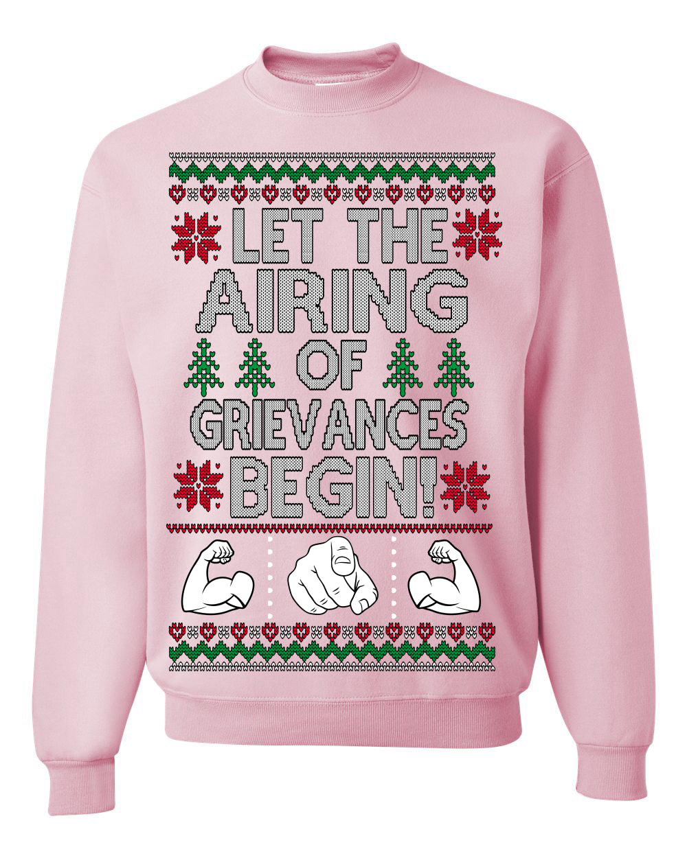 Let The Airing Of Grievances Begin Funny Tv Sitcom Festivus Ugly Christmas Sweater Crewneck Sweatshirt