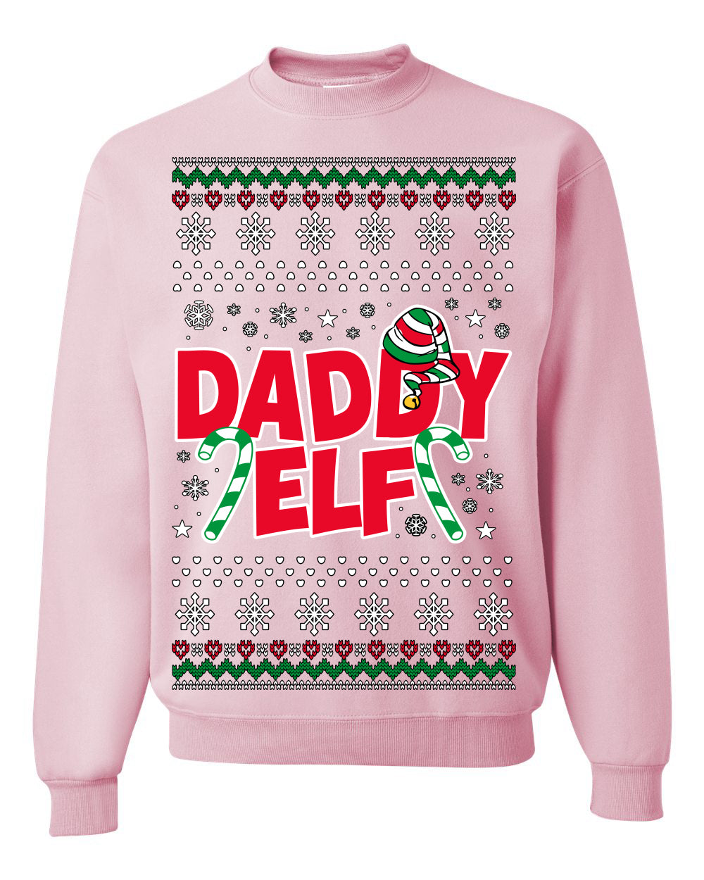 Daddy Elf Cute Holiday Winter Ugly Christmas Sweater Crewneck Sweatshirt