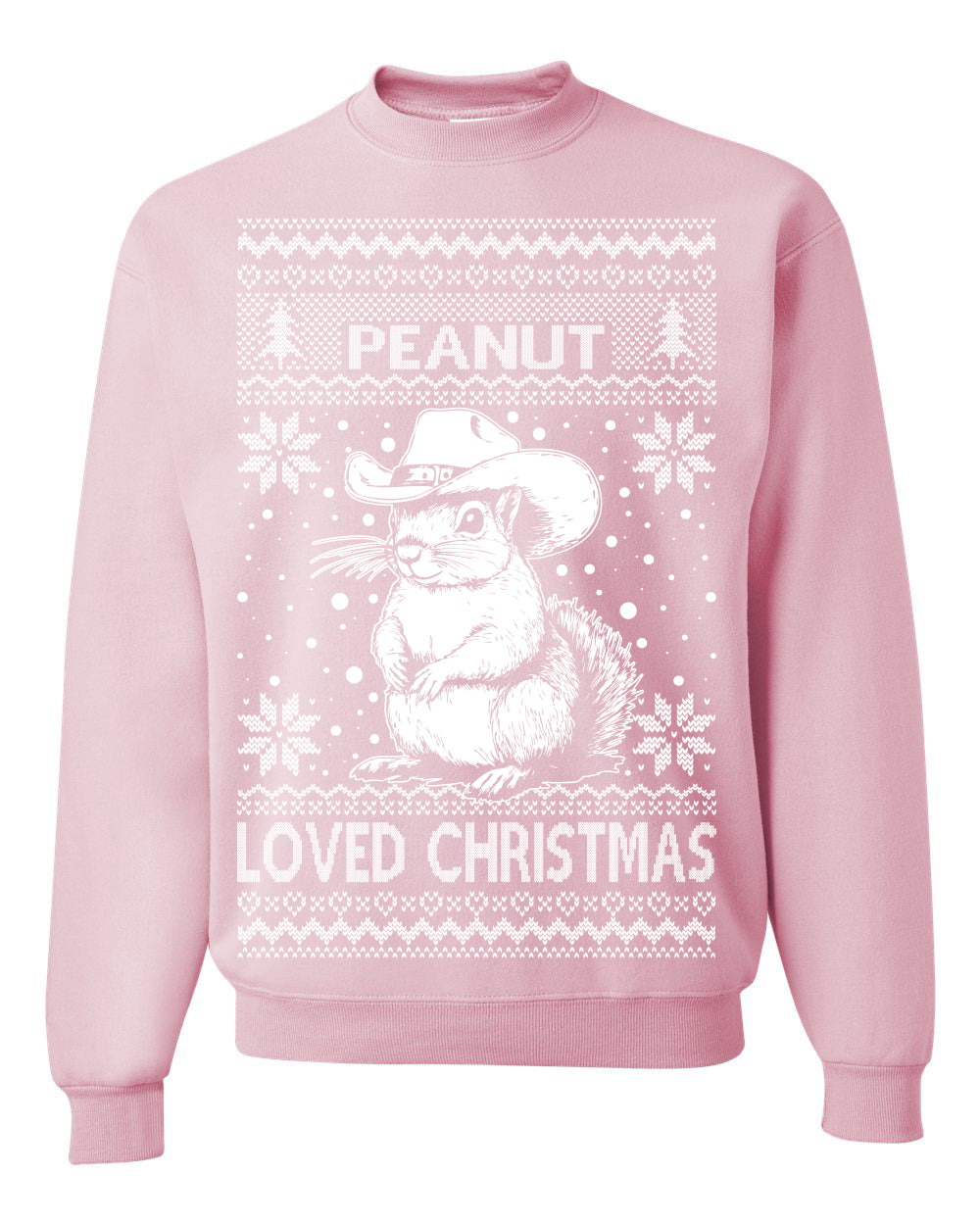 Peanut Loved Christmas RIP Funny Viral Squirrel Meme Ugly Christmas Sweater Crewneck Sweatshirt