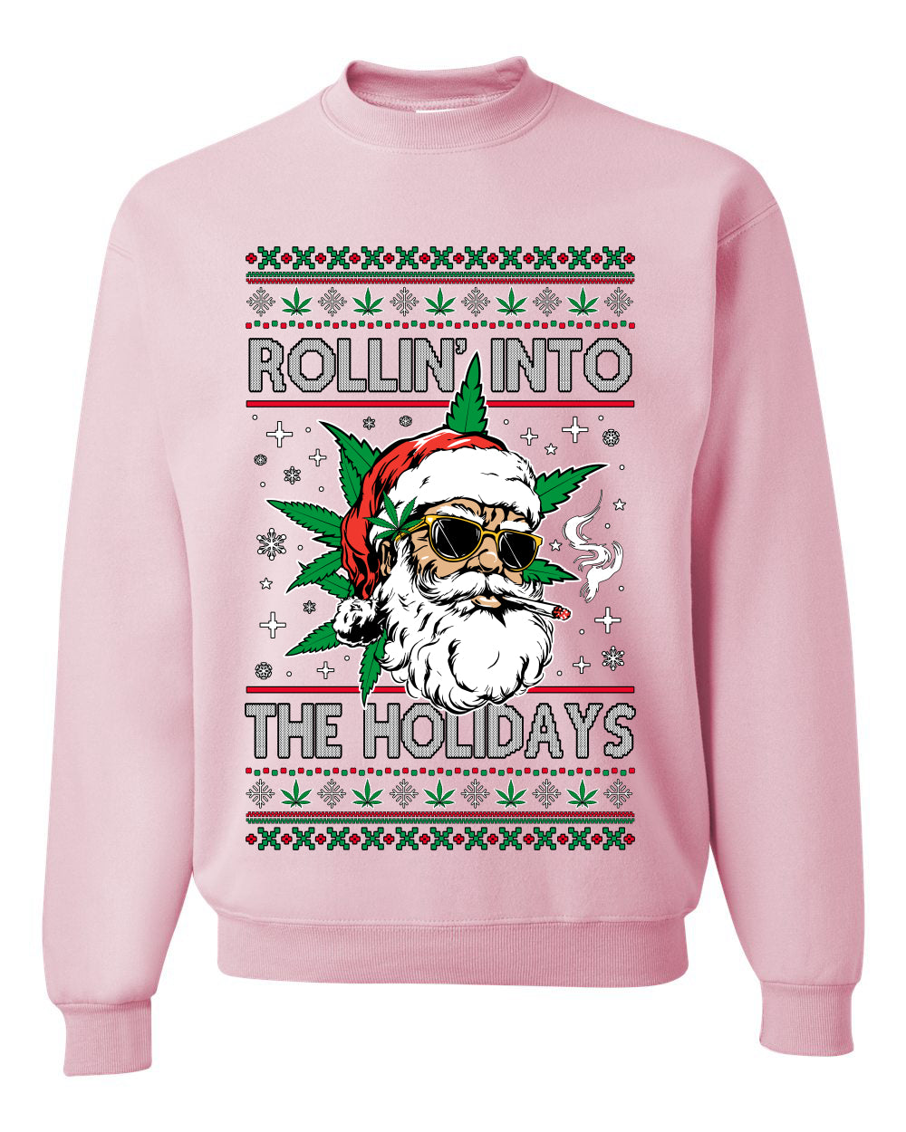 Rollin' Into The Holidays Christmas Sweater, Ugly Christmas Unisex Sweater, Crewneck Sweatshirts