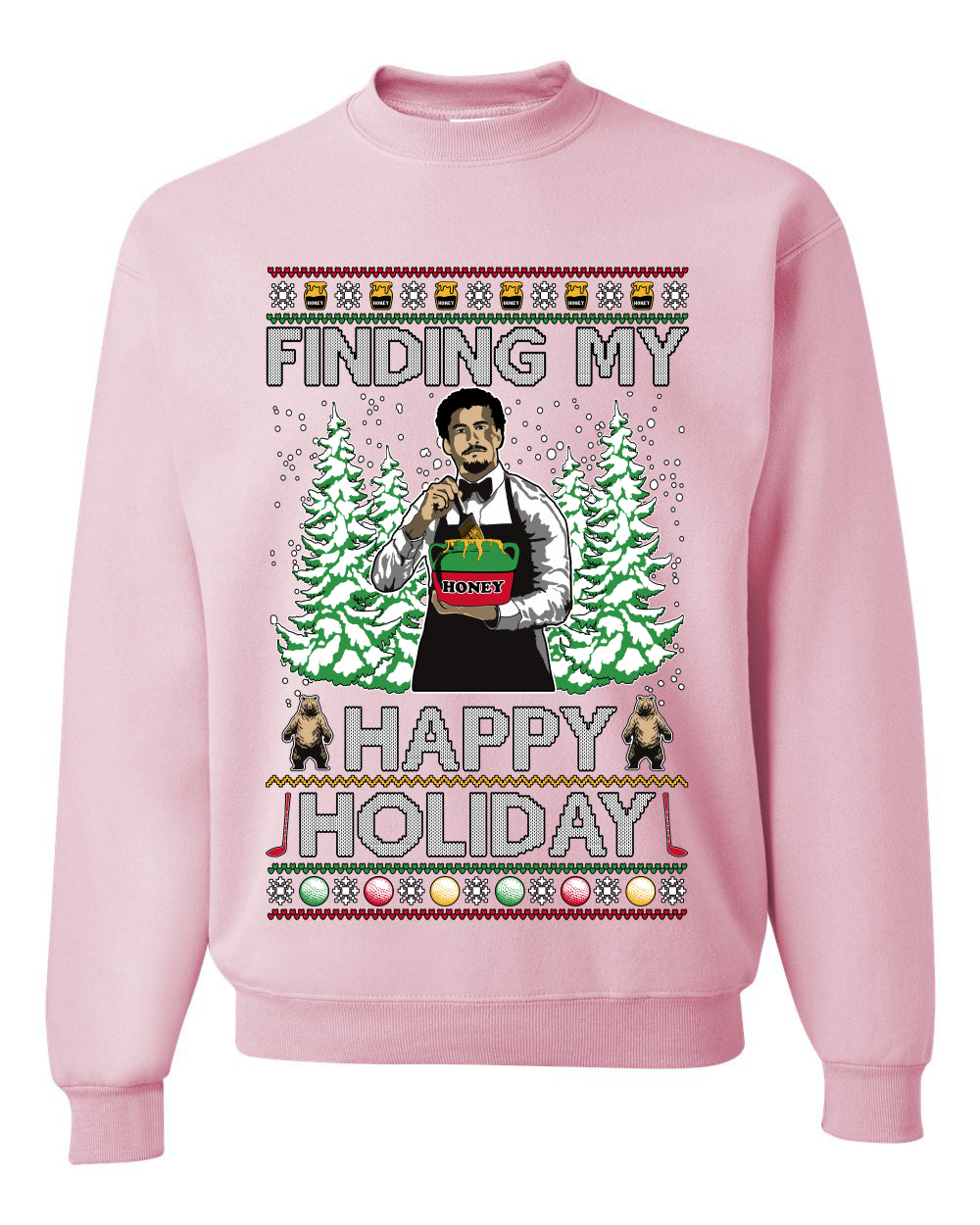 Finding My Happy Holiday, Unisex Ugly Christmas Sweater, Crewneck Sweatshirts