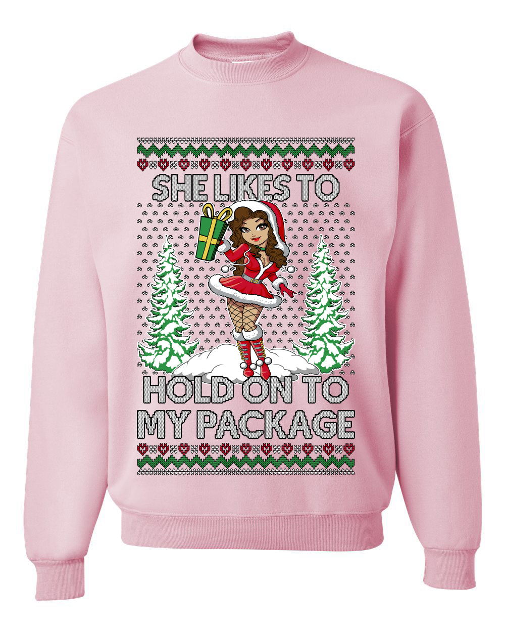 Hold My Package, Funny Unisex Ugly Christmas Crewneck Sweatshirts