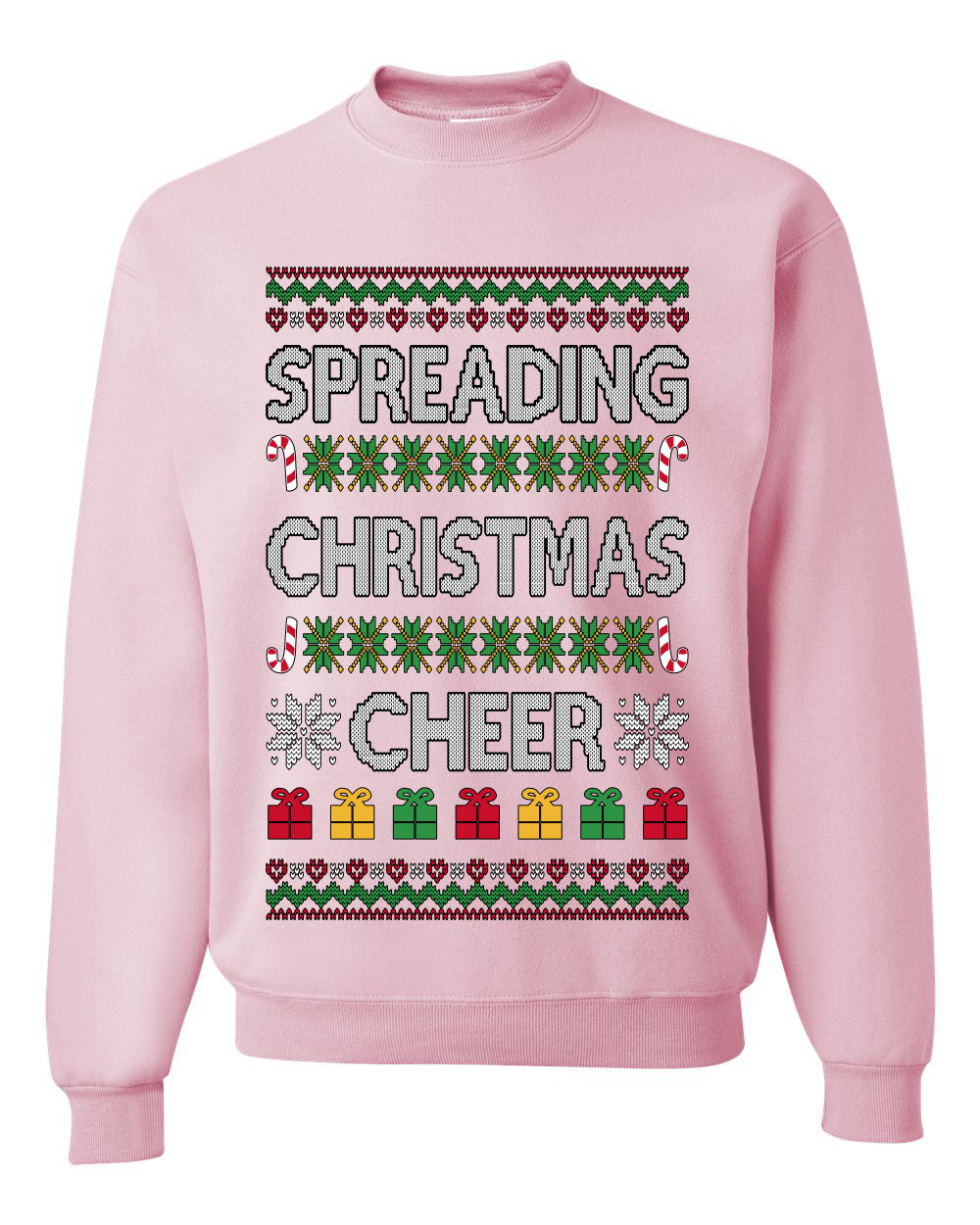Spreading Christmas Cheer, Unisex Ugly Christmas Sweater Crewneck Sweatshirts