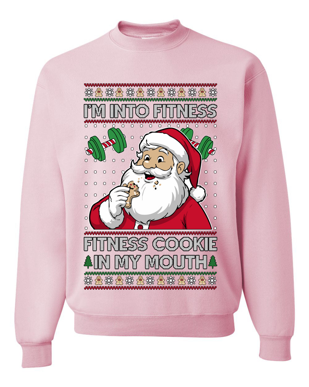 I'm Into Fitness Cookie In My Mouth Santa,Unisex Ugly Christmas Sweater, Crewneck Sweatshirts