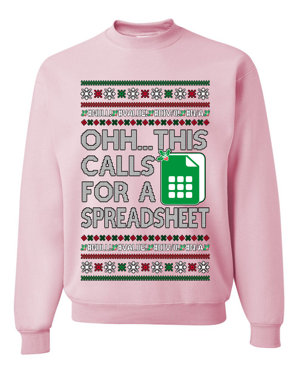 Oh... This Calls for A Spreadsheet, Unisex Ugly Christmas Sweater Crewneck Sweatshirts