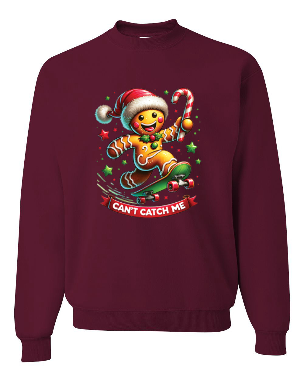 Can't Catch Me, Gingerbread Christmas Design, Unisex Christmas Sweater, Crewneck Sweatshirts