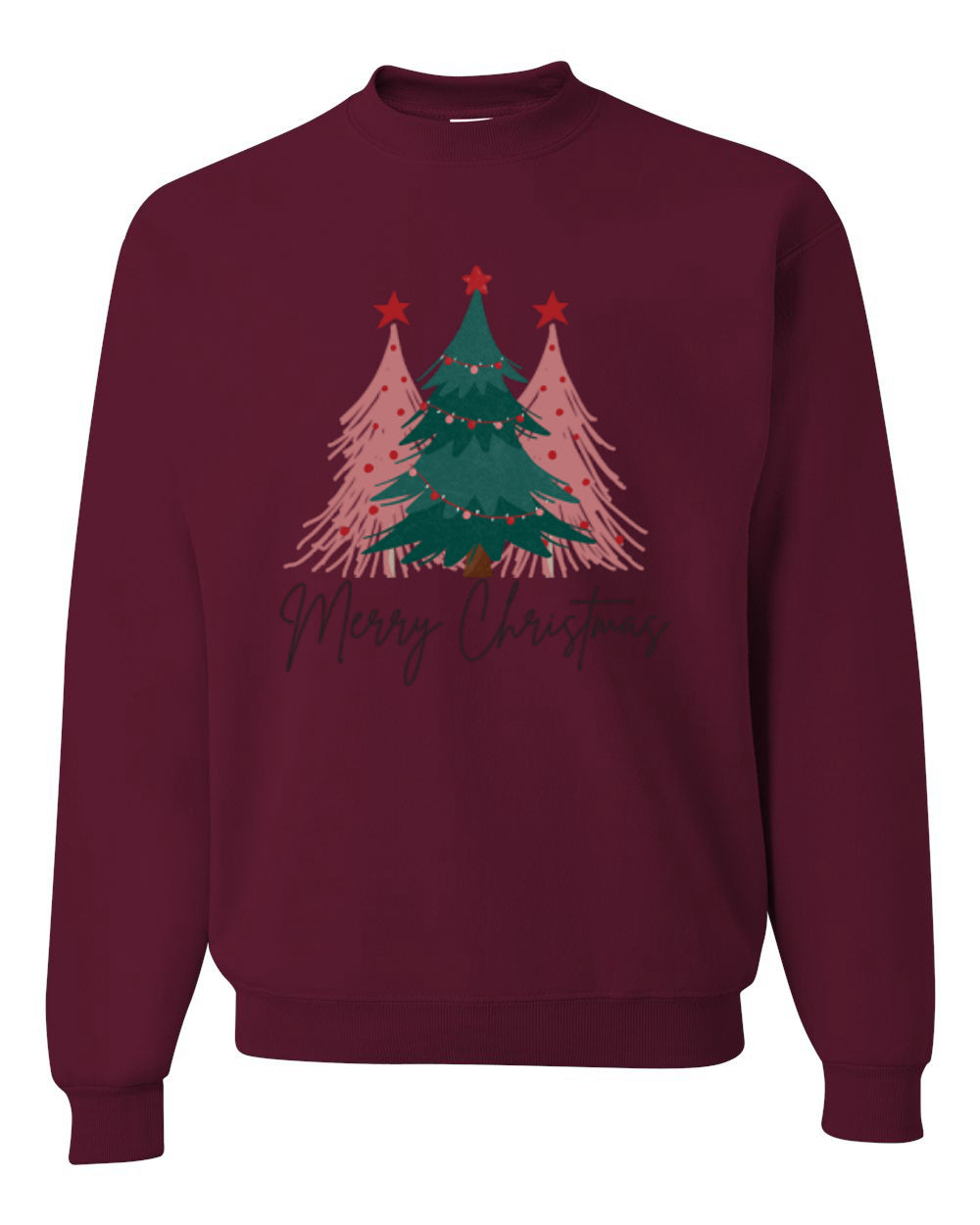 Merry Christmas Tree, Cute Holiday Design, Unisex Christmas Sweater, Crewneck Sweatshirts
