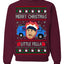 Merry Christmas Little Fella Funny 90s Harry Movie Quote Ugly Christmas Sweater Crewneck Sweatshirt