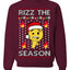 Rizz the Season Viral Internet Fire Emoji Face Meme Ugly Christmas Sweater Crewneck Sweatshirt