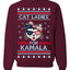 Cat Ladies for Kamala USA Glasses, Harris Tim Walz 2024 Cute USA Glasses Bow Ugly Christmas Sweater Crewneck Sweatshirt