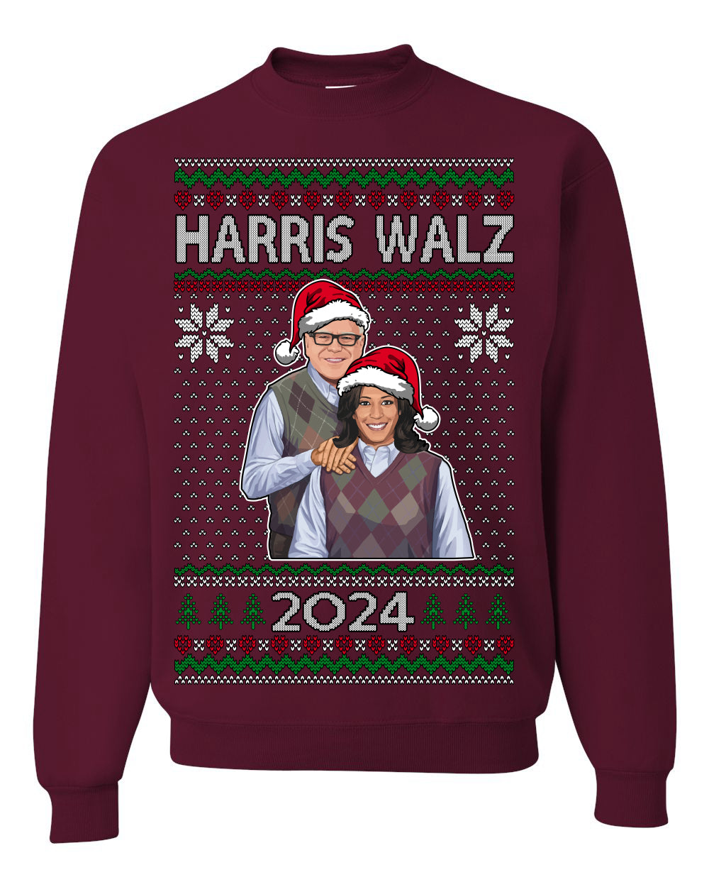 Kamala Harris Tim Walz 2024 Classic Movie Ugly Christmas Sweater Crewneck Sweatshirt