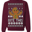 Bite This Funny Gingerbread Cookie Middle Finger Ugly Christmas Sweater Crewneck Sweatshirt