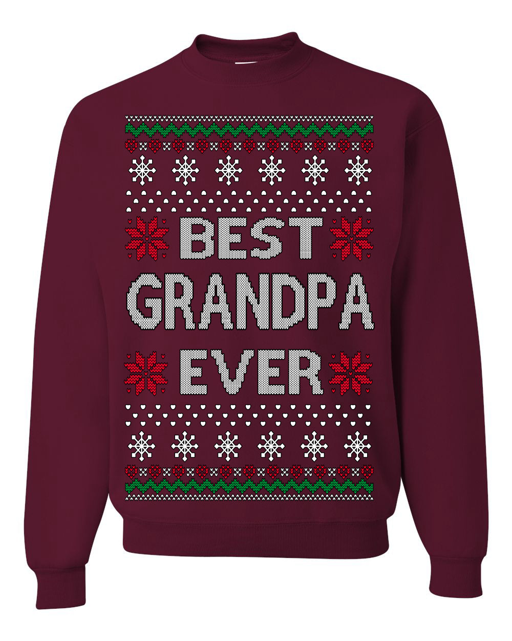 Best Grandpa Ever Classic Winter Holidays Ugly Christmas Sweater Crewneck Sweatshirt