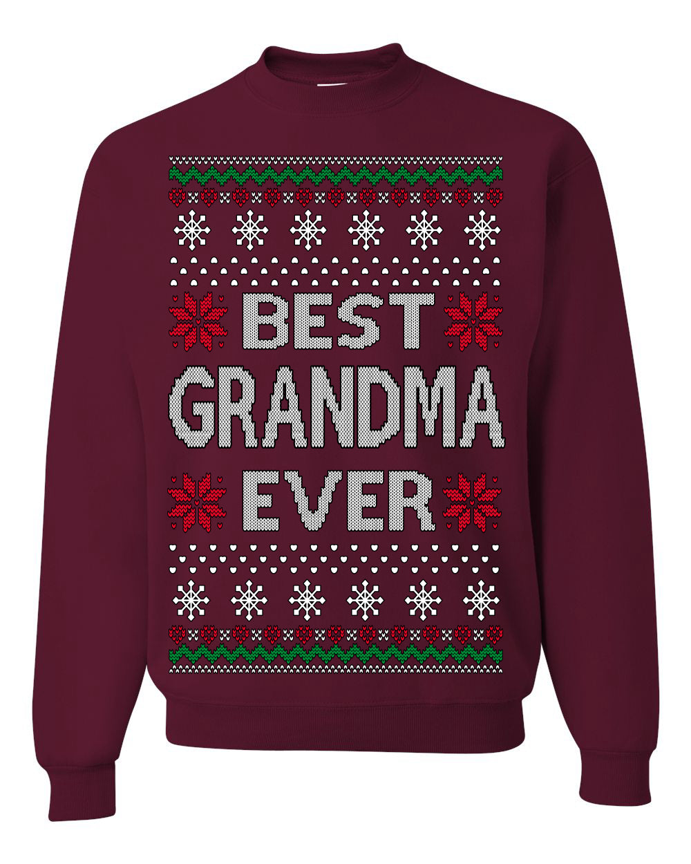 Best Grandma Ever Classic Winter Holidays Ugly Christmas Sweater Crewneck Sweatshirt